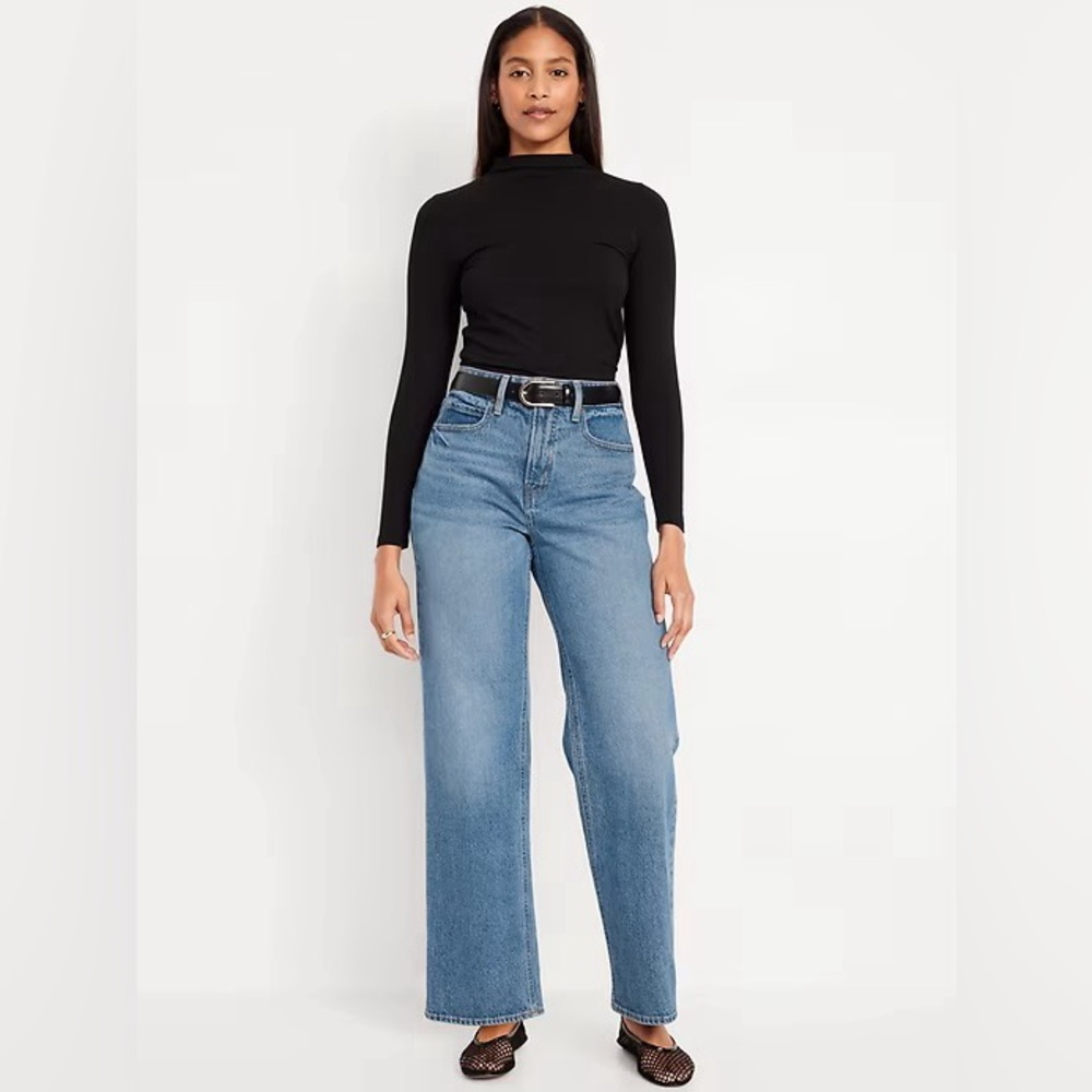 Curvy Extra High-Waisted Sky-Hi Wide-Leg Jeans